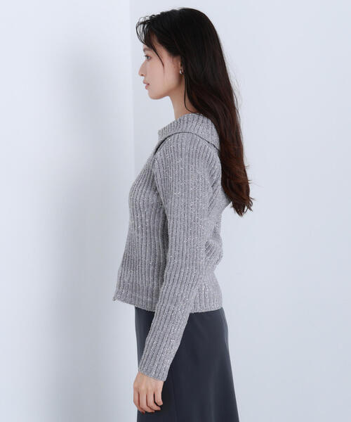 NATURAL BEAUTY BASIC(ナチュラルビューティーベーシック)の「◇ラメシャギージップニット(カーディガン/ボレロ・レディース・ベージュ/ピンク/グレー・FREE)」の10枚目の写真
