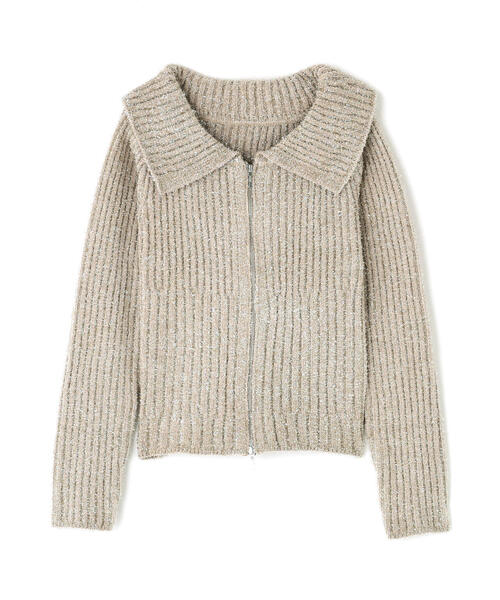 NATURAL BEAUTY BASIC(ナチュラルビューティーベーシック)の「◇ラメシャギージップニット(カーディガン/ボレロ・レディース・ベージュ/ピンク/グレー・FREE)」の15枚目の写真