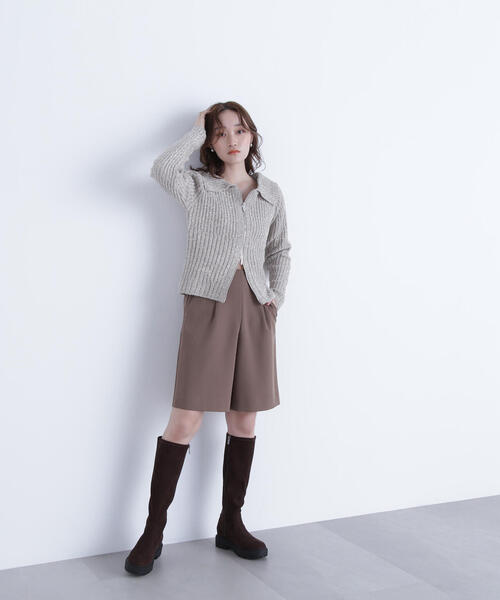 NATURAL BEAUTY BASIC(ナチュラルビューティーベーシック)の「◇ラメシャギージップニット(カーディガン/ボレロ・レディース・ベージュ/ピンク/グレー・FREE)」の16枚目の写真