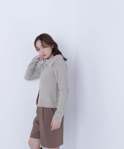 NATURAL BEAUTY BASIC(ナチュラルビューティーベーシック)の「◇ラメシャギージップニット(カーディガン/ボレロ・レディース・ベージュ/ピンク/グレー・FREE)」の17枚目の写真