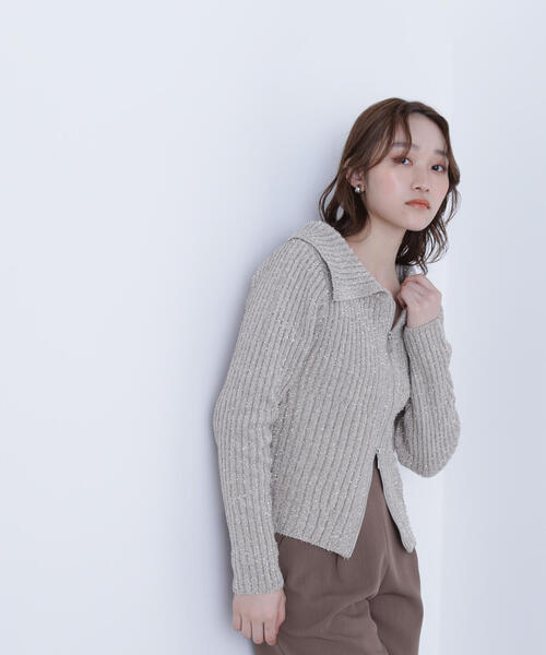 NATURAL BEAUTY BASIC(ナチュラルビューティーベーシック)の「◇ラメシャギージップニット(カーディガン/ボレロ・レディース・ベージュ/ピンク/グレー・FREE)」の19枚目の写真