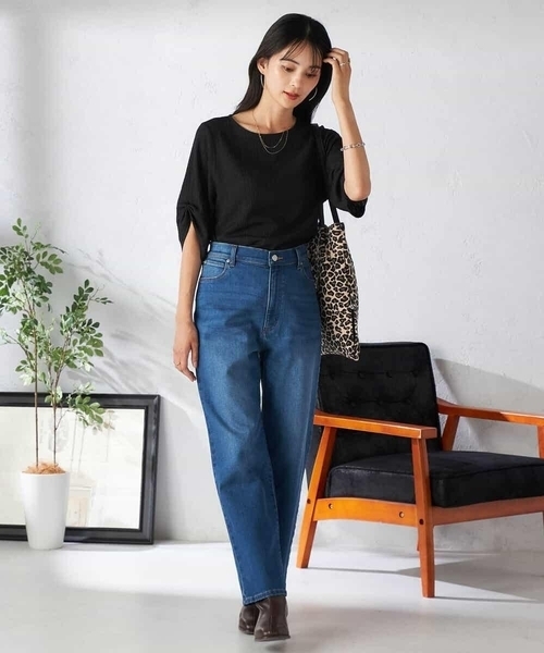 a.v.v（アーヴェヴェ）の「ストレッチデニムストレートパンツ（デニムパンツ・レディース・ブルー/ネイビー/チャコールグレー・38/40/34/36/42）」の5枚目の写真