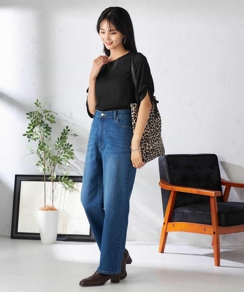 a.v.v（アーヴェヴェ）の「ストレッチデニムストレートパンツ（デニムパンツ・レディース・ブルー/ネイビー/チャコールグレー・38/40/34/36/42）」の6枚目の写真