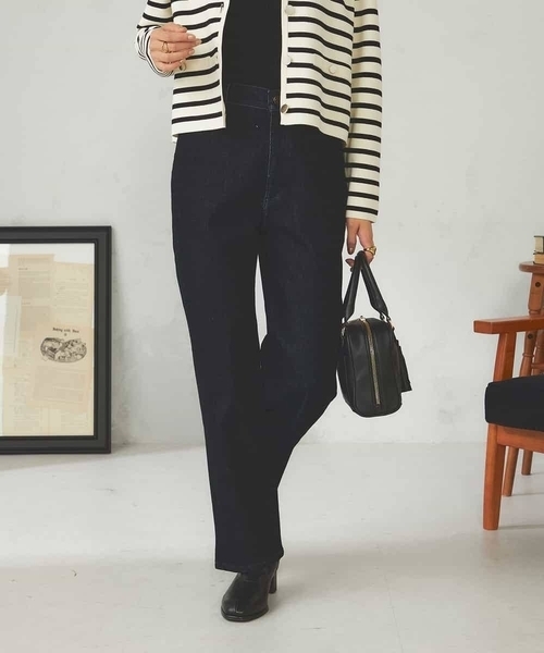 a.v.v（アーヴェヴェ）の「ストレッチデニムストレートパンツ（デニムパンツ・レディース・ブルー/ネイビー/チャコールグレー・38/40/34/36/42）」の9枚目の写真