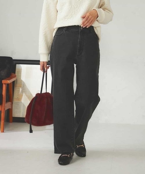 a.v.v（アーヴェヴェ）の「ストレッチデニムストレートパンツ（デニムパンツ・レディース・ブルー/ネイビー/チャコールグレー・38/40/34/36/42）」の18枚目の写真