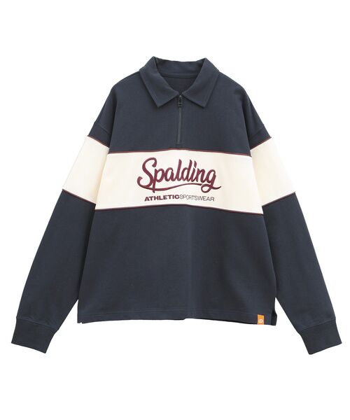 Green Parks(グリーンパークス)の「SPALDING別注 ハーフZIPスウェット(スウェット・レディース・ボルドー/アイボリー/ネイビー・FREE)」の16枚目の写真