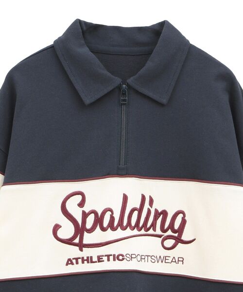 Green Parks(グリーンパークス)の「SPALDING別注 ハーフZIPスウェット(スウェット・レディース・ボルドー/アイボリー/ネイビー・FREE)」の18枚目の写真