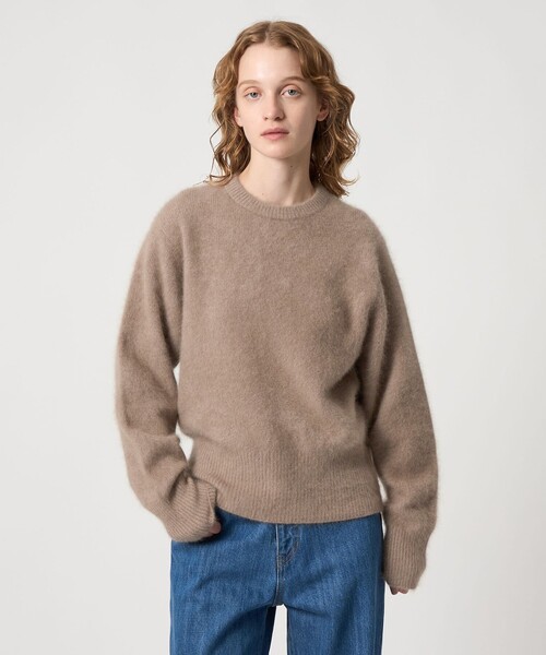 【美品】steven alan ルーズフィット ヘンリーネック ニットT カーキ steven alan ルーズフィット ヘンリーネック ニットT カーキ