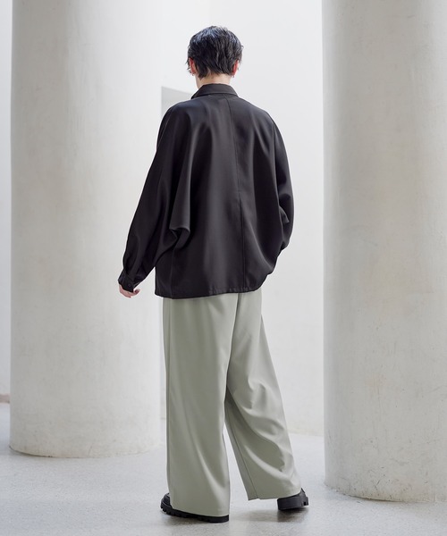 セール】【防シワ】2タックワイドストレートバギースラックス