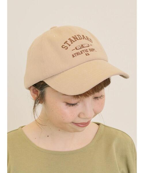 Samansa Mos2(サマンサ モスモス)の「【消臭効果】カレッジロゴ刺繍キャップ(ハット・レディース・ブラウン/ベージュ・F)」の1枚目の写真