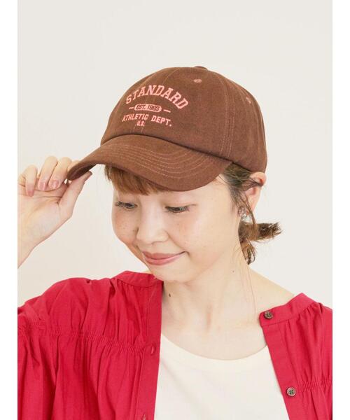 Samansa Mos2(サマンサ モスモス)の「【消臭効果】カレッジロゴ刺繍キャップ(ハット・レディース・ブラウン/ベージュ・F)」の2枚目の写真