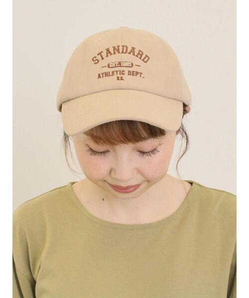 Samansa Mos2(サマンサ モスモス)の「【消臭効果】カレッジロゴ刺繍キャップ(ハット・レディース・ブラウン/ベージュ・F)」の4枚目の写真
