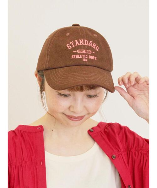 Samansa Mos2(サマンサ モスモス)の「【消臭効果】カレッジロゴ刺繍キャップ(ハット・レディース・ブラウン/ベージュ・F)」の8枚目の写真