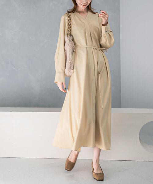 セール】ポケットデザインVネックワンピース（ワンピース）｜URBAN