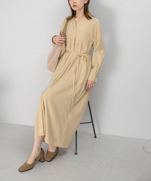 セール】ポケットデザインVネックワンピース（ワンピース）｜URBAN