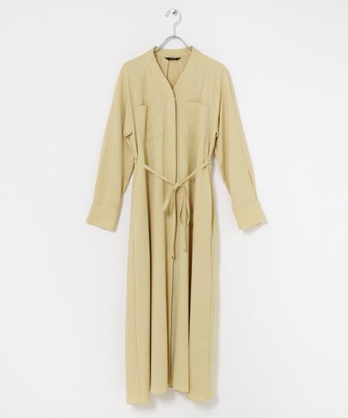 URBAN RESEARCH ROSSO WOMEN（アーバンリサーチ　ロッソ）の「ポケットデザインVネックワンピース（ワンピース・レディース・イエロー/グリーン/チャコールグレー/グレー・FREE）」の5枚目の写真