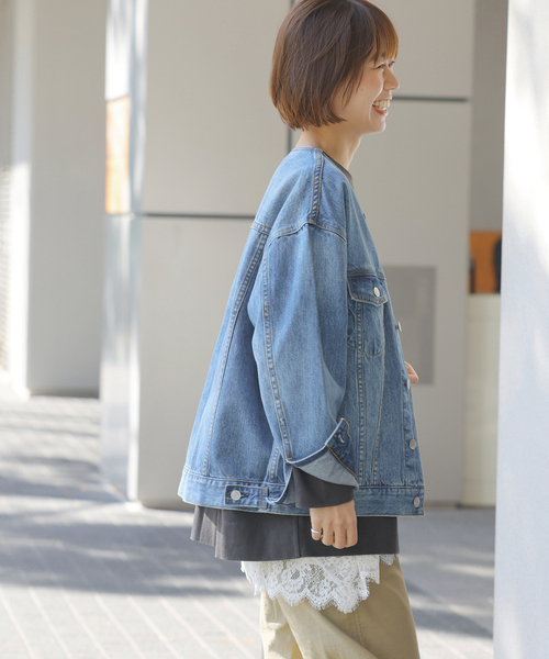 JOURNAL STANDARD relume（ジャーナルスタンダード　レリューム）の「《追加2》デニムジャケット（デニムジャケット・レディース・ブルー/ネイビー・FREE）」の10枚目の写真