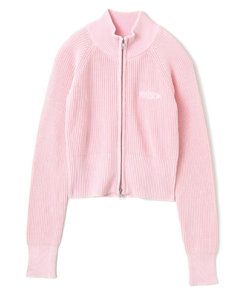 atmos pink（アトモスピンク）の「atmos pink Washed Zip Up Knit / アトモス ピンク ウォッシュ ジップアップ ニット（ニット/セーター・レディース・ピンク/チャコール・FREE）」の3枚目の写真