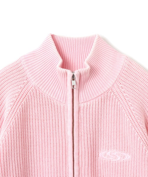atmos pink（アトモスピンク）の「atmos pink Washed Zip Up Knit / アトモス ピンク ウォッシュ ジップアップ ニット（ニット/セーター・レディース・ピンク/チャコール・FREE）」の4枚目の写真