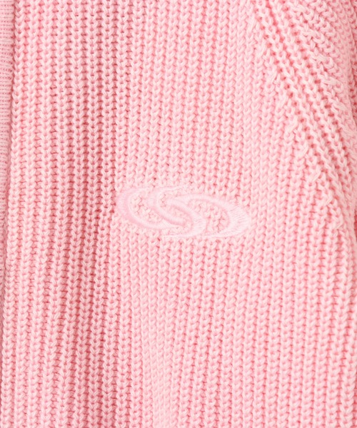 atmos pink（アトモスピンク）の「atmos pink Washed Zip Up Knit / アトモス ピンク ウォッシュ ジップアップ ニット（ニット/セーター・レディース・ピンク/チャコール・FREE）」の6枚目の写真