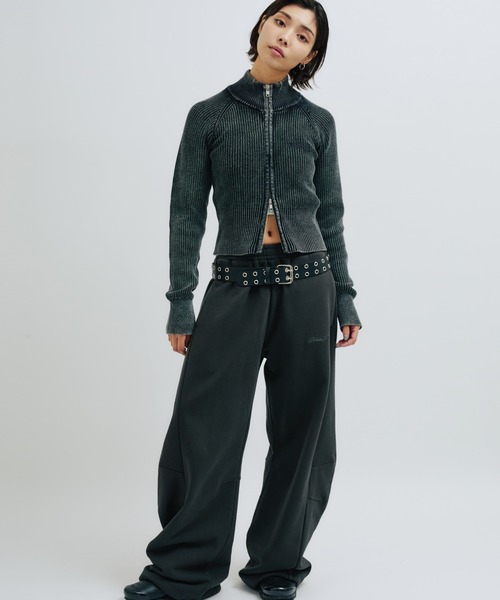 atmos pink（アトモスピンク）の「atmos pink Washed Zip Up Knit / アトモス ピンク ウォッシュ ジップアップ ニット（ニット/セーター・レディース・ピンク/チャコール・FREE）」の19枚目の写真