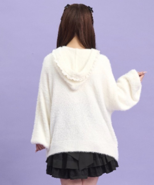 Secret Honey（シークレットハニー）の「フード付フェザーニットカーディガン（ニット/セーター・レディース・オフホワイト/ブラック/ピンク・FREE）」の13枚目の写真