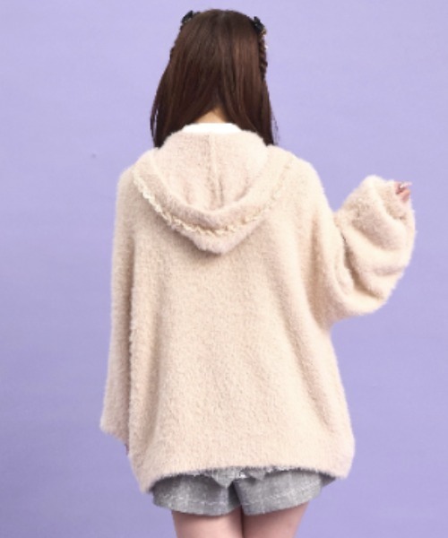 Secret Honey（シークレットハニー）の「フード付フェザーニットカーディガン（ニット/セーター・レディース・オフホワイト/ブラック/ピンク・FREE）」の12枚目の写真