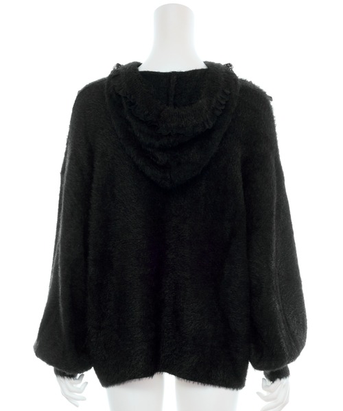 Secret Honey（シークレットハニー）の「フード付フェザーニットカーディガン（ニット/セーター・レディース・オフホワイト/ブラック/ピンク・FREE）」の8枚目の写真