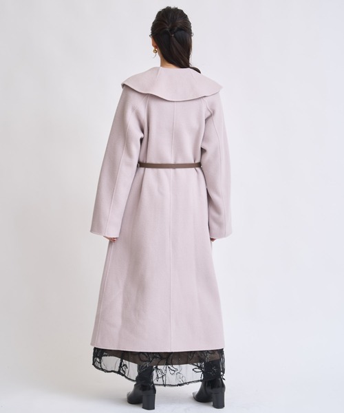 セール】ベルト付きショールカラーウールリバーコート（チェスター