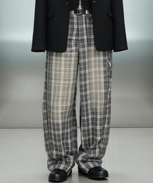 A'GEM/9 × .kom 『.KOM/ドットケーオーエム』Check Fade Wide Denim/チェックフェードワイドデニム