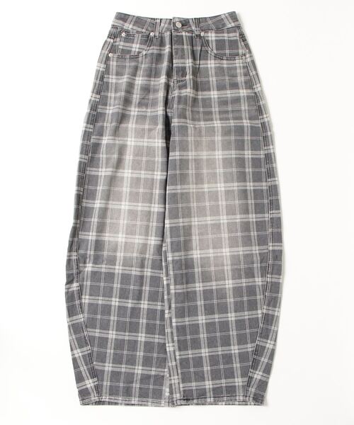 .KOM(ドットコム)の「A'GEM/9 × .kom 『.KOM/ドットケーオーエム』Check Fade Wide Denim/チェックフェードワイドデニム(デニムパンツ・レディース・ブラック・S/M)」の5枚目の写真