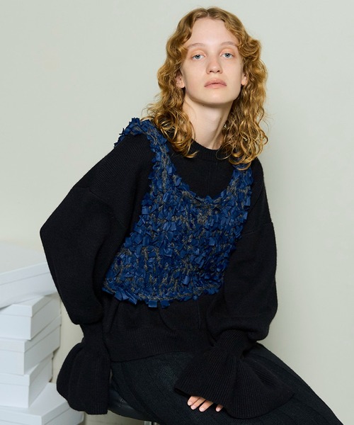 Ribbon Knit Camisole Tops / リボンニットキャミトップス（ニット