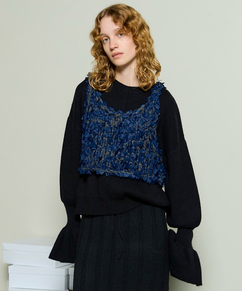 Ribbon Knit Camisole Tops / リボンニットキャミトップス（ニット