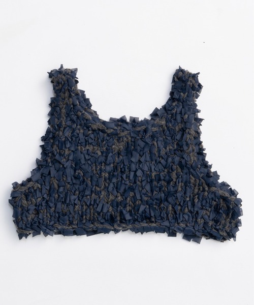 mmeeme Ribbon ribbed knit リボン ニット トップス Ribbon Knit Camisole Tops / リボンニットキャミトップス（ニット