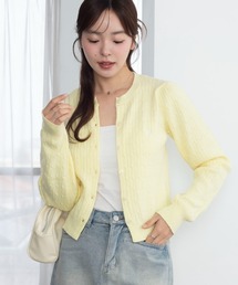 U.S. POLO ASSN.（ユーエスポロアッスン）の「∴WEGO/【26年春新作】USPOLO別注ケーブルニットカーディガン（カーディガン/ボレロ）」