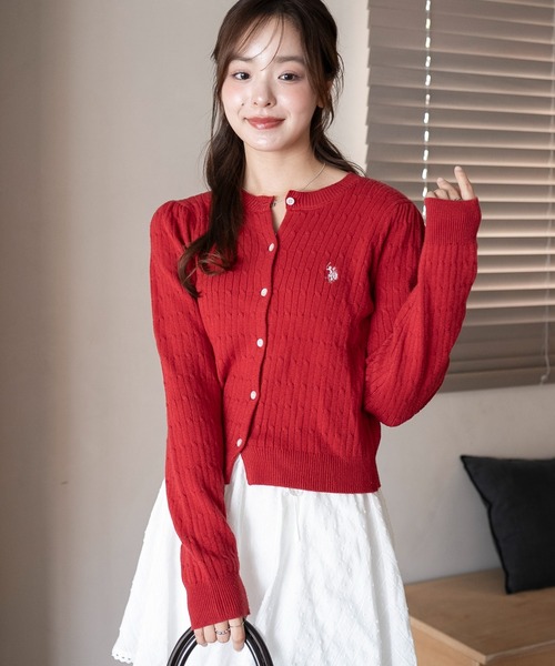 POLO ワインレッド 襟付きニット M ZOZOTOWN完売色商品 セール】∴WEGO/【25年秋冬新作】USPOLO別注ケーブルニット