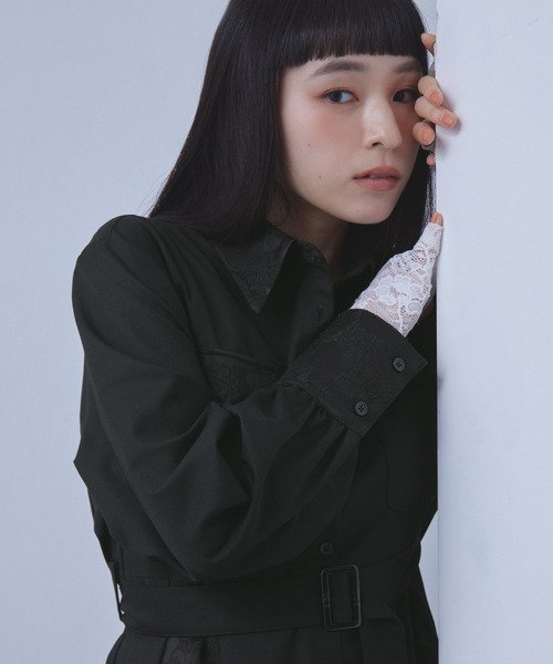 ジャガード切り替えデザインワンピース（ワンピース）｜ELUNIS