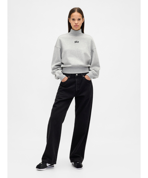 セール】NAPロゴ モックネック クロップド スウェットシャツ