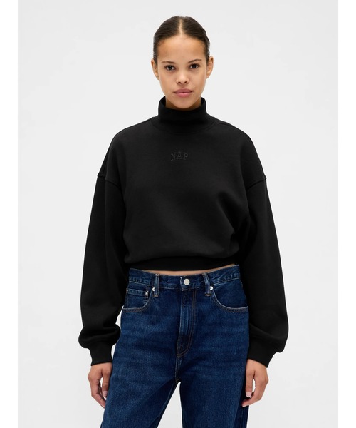 セール】NAPロゴ モックネック クロップド スウェットシャツ