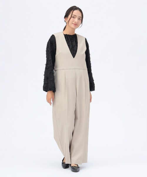 BEAMS HEART（ビームスハート）の「【セレモニー・ハレの日】Vネック コンビネゾン（つなぎ/オールインワン・レディース・ブラウン系その他2/ネイビー・SMALL/MEDIUM）」の3枚目の写真