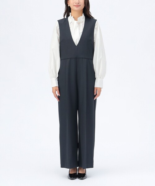 BEAMS HEART（ビームスハート）の「【セレモニー・ハレの日】Vネック コンビネゾン（つなぎ/オールインワン・レディース・ブラウン系その他2/ネイビー・SMALL/MEDIUM）」の9枚目の写真