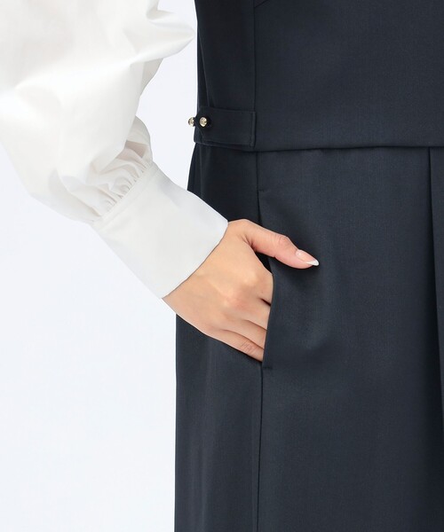 BEAMS HEART（ビームスハート）の「【セレモニー・ハレの日】Vネック コンビネゾン（つなぎ/オールインワン・レディース・ブラウン系その他2/ネイビー・SMALL/MEDIUM）」の13枚目の写真