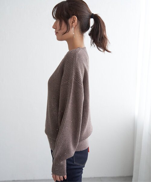 ikka(イッカ)の「ラメスパンコールニットプルオーバー(ニット/セーター・レディース・ブラウン/ネイビー/ベージュ・M/L/S)」の15枚目の写真