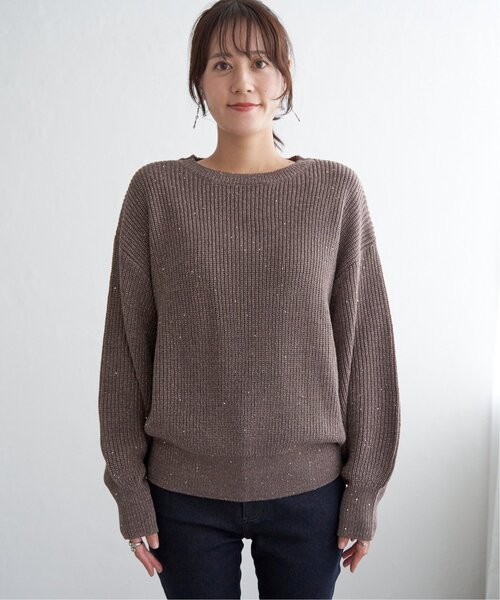 ikka(イッカ)の「ラメスパンコールニットプルオーバー(ニット/セーター・レディース・ブラウン/ネイビー/ベージュ・M/L/S)」の17枚目の写真