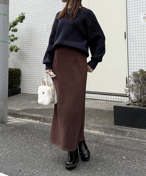 ikka(イッカ)の「ラメスパンコールニットプルオーバー(ニット/セーター・レディース・ブラウン/ネイビー/ベージュ・M/L/S)」の7枚目の写真