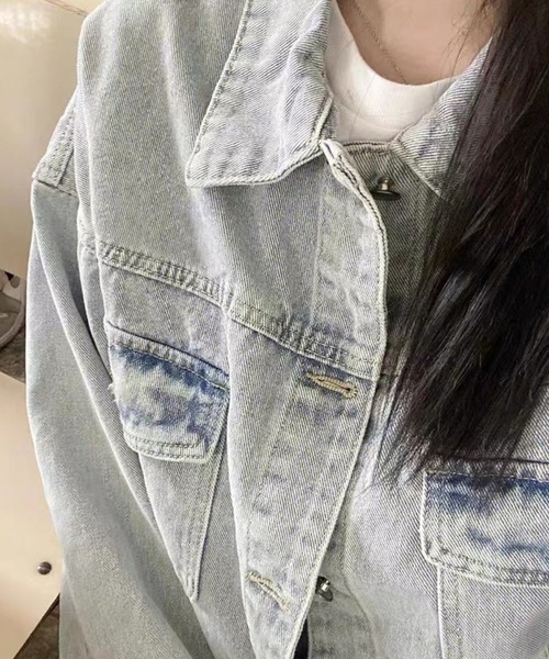SPIGA（スピーガ）の「ｳｫｯｼｭ加工ﾃﾞﾆﾑｼﾞｬｹｯﾄ（デニムジャケット・レディース・ブルー・SMALL/MEDIUM/LARGE/X-LARGE）」の2枚目の写真