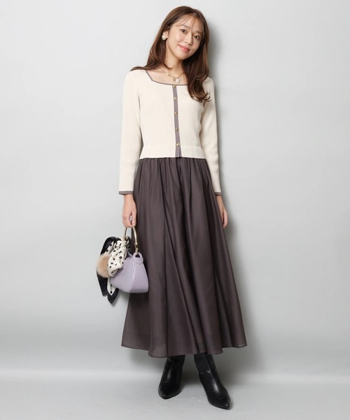 ジャスグリッティー ラップ風リリープリントワンピース JUSGLITTY（ジャスグリッティー）の「ラップ風リリープリント