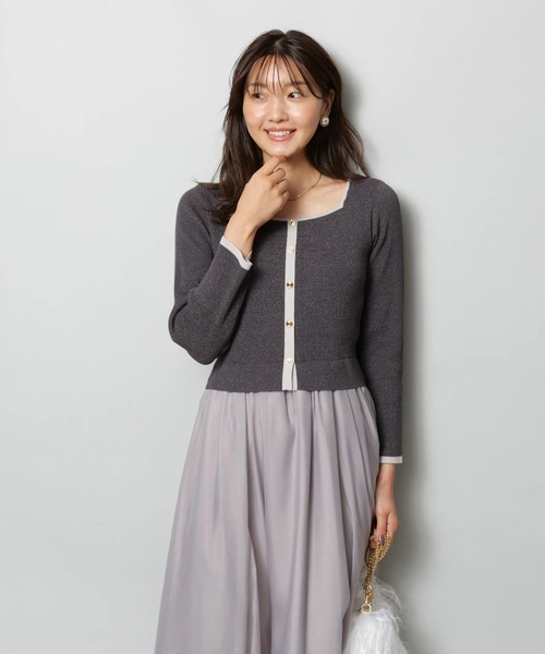 スクエアカーデドッキングワンピース（ワンピース）｜JUSGLITTY