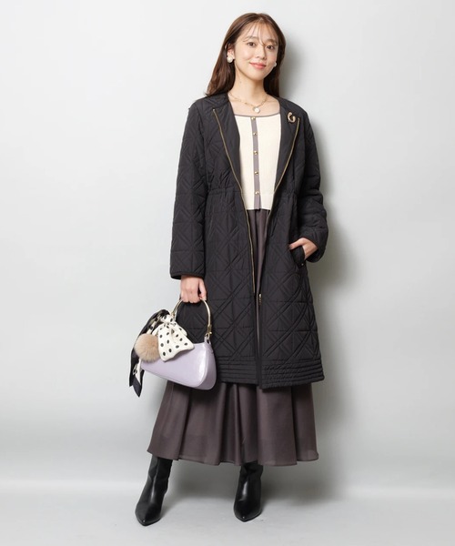 JUSGLITTY（ジャスグリッティー）の「スクエアカーデドッキングワンピース（ワンピース・レディース・ブラウン/オフホワイト/チャコールグレー・1/2）」の18枚目の写真