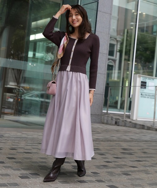 スクエアカーデドッキングワンピース（ワンピース）｜JUSGLITTY